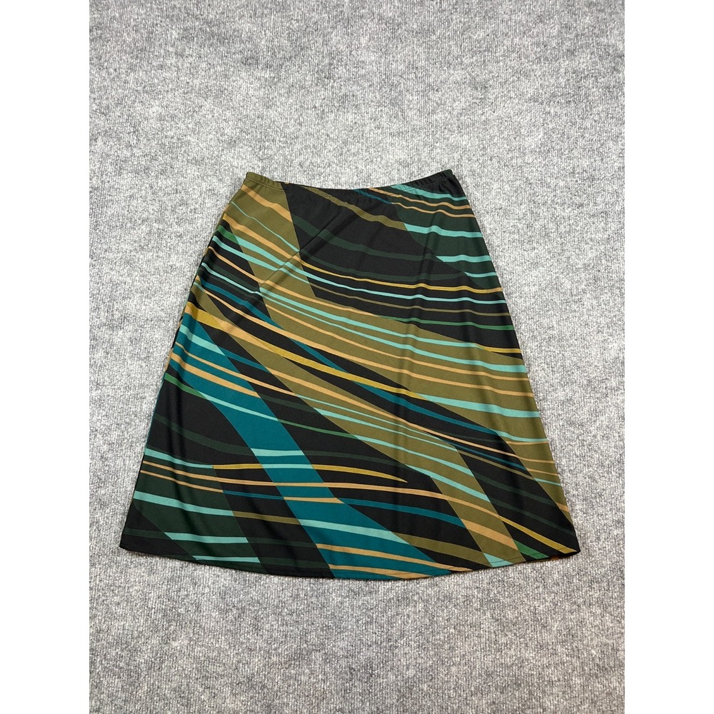 Clio A Line Skirt Womens Small Multicolor Abstract Diagonal Stripe Elastic Waist